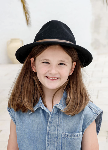 Kids Panama Wool Hat - Black