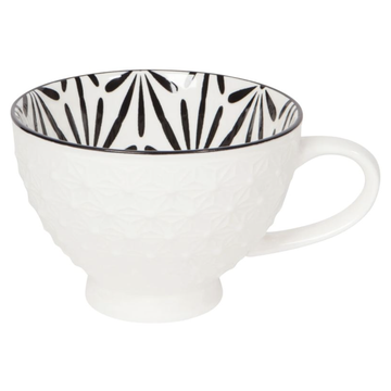 White Stamped - Latte Stoneware Mug