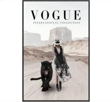 Vogue Black Panther Canvas - Black Frame