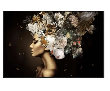 Flora Headdress Canvas - Black Frame