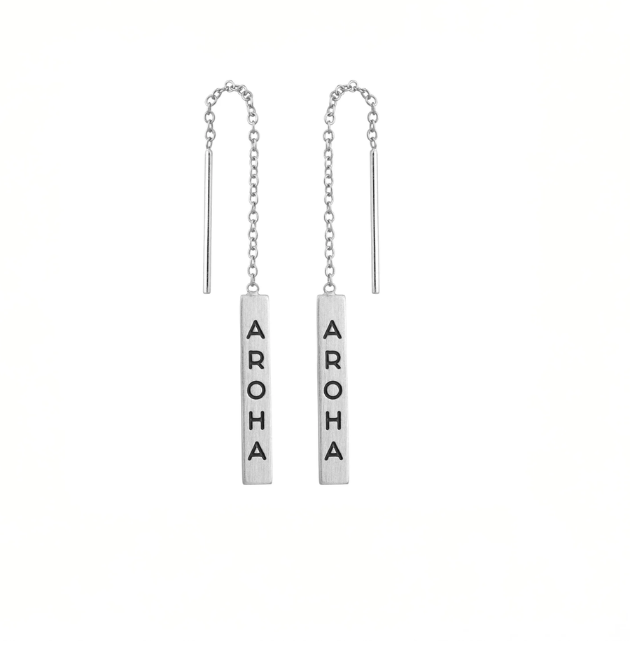 Aroha Thread Earrings - Silver