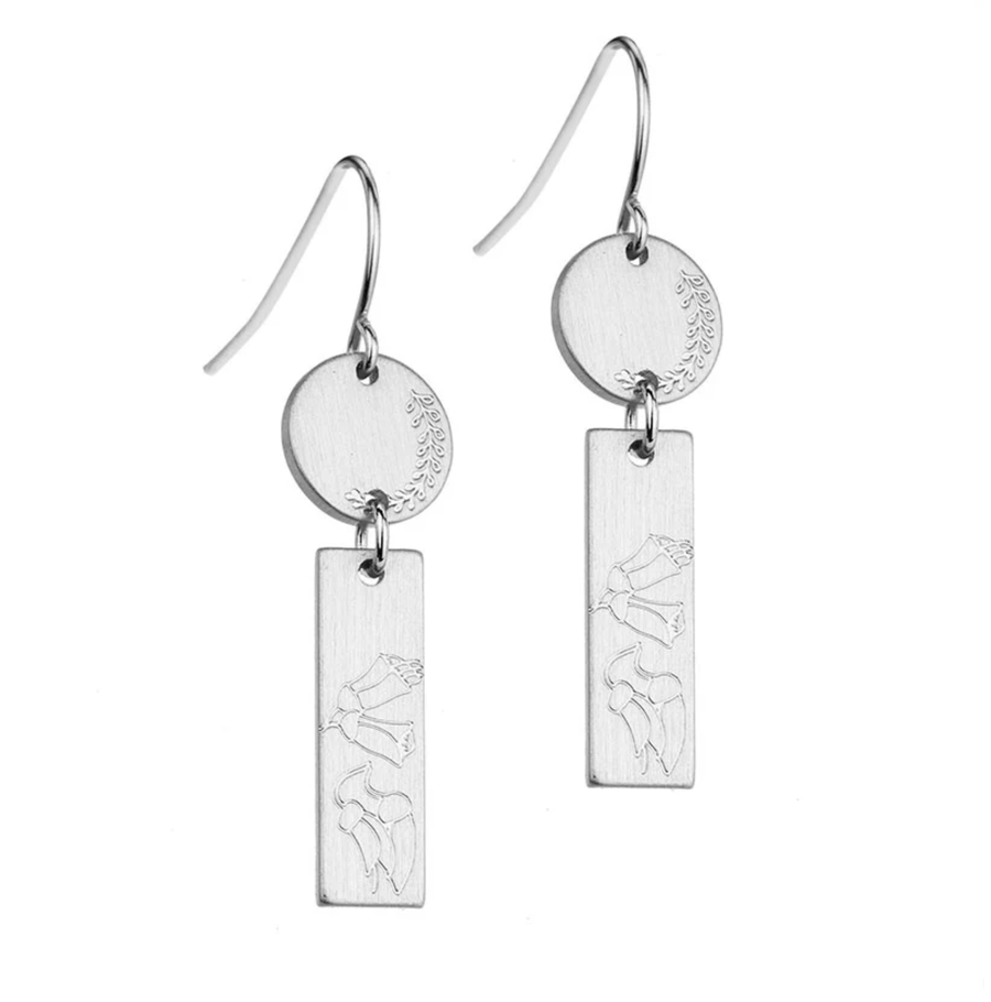 Kowhai Spring Pendant Earrings - Silver