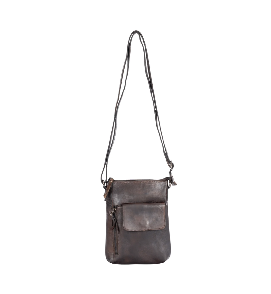 Leather Shoulder Bag Merlin - Brown