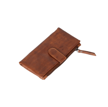 Leather Ladies Wallet Katie - Cognac