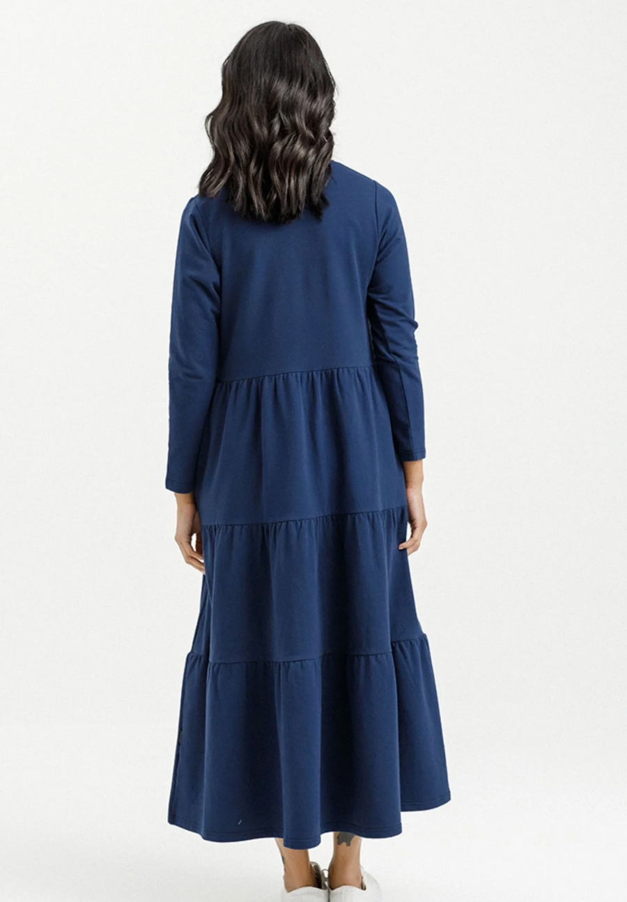 Kendall Long Sleeve Dress - Indigo Blue