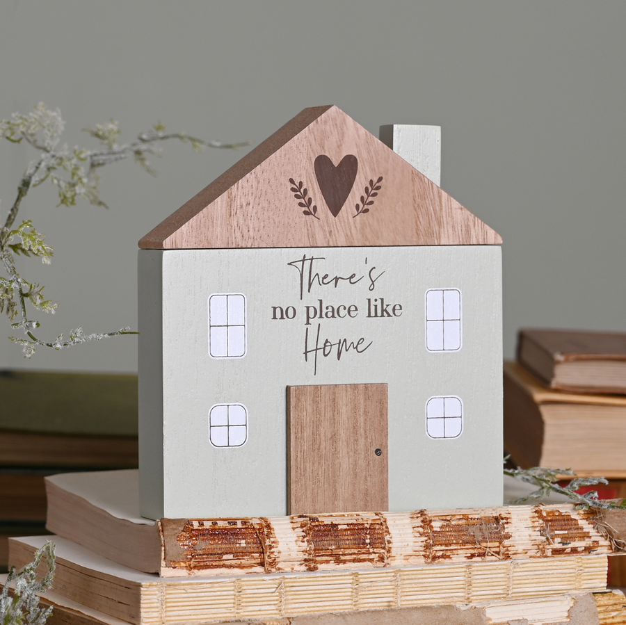 'There's no place like Home' Wooden House Block