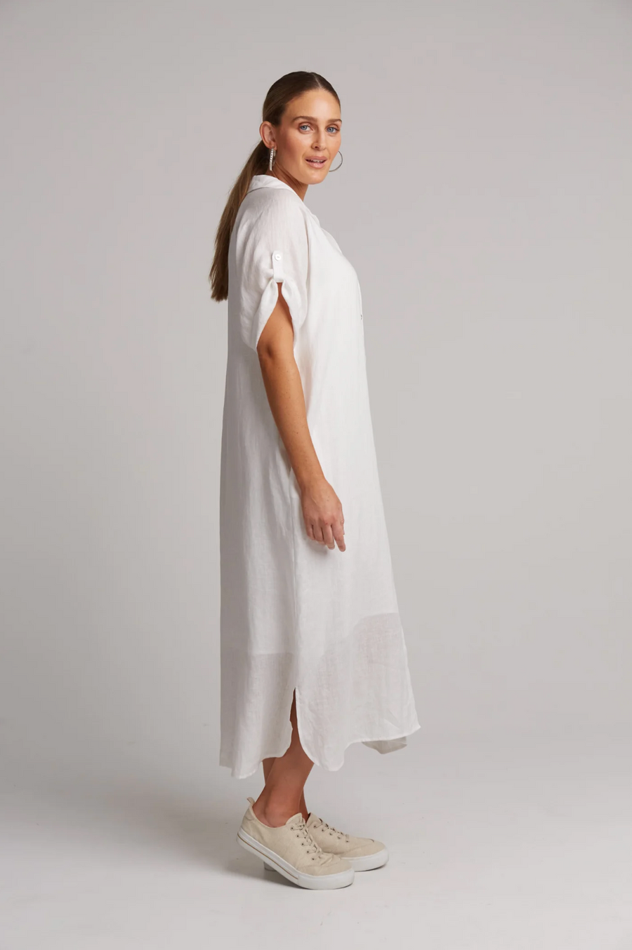 Studio Shirt Dress - Salt