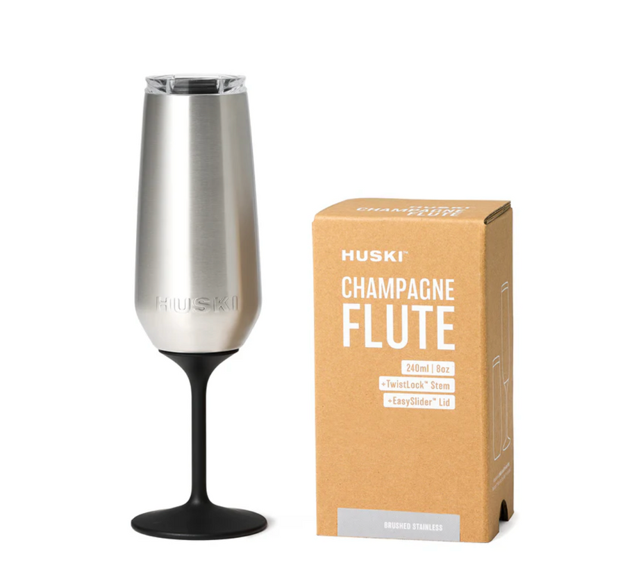 Huski Champagne Flute - Brushed Stainless