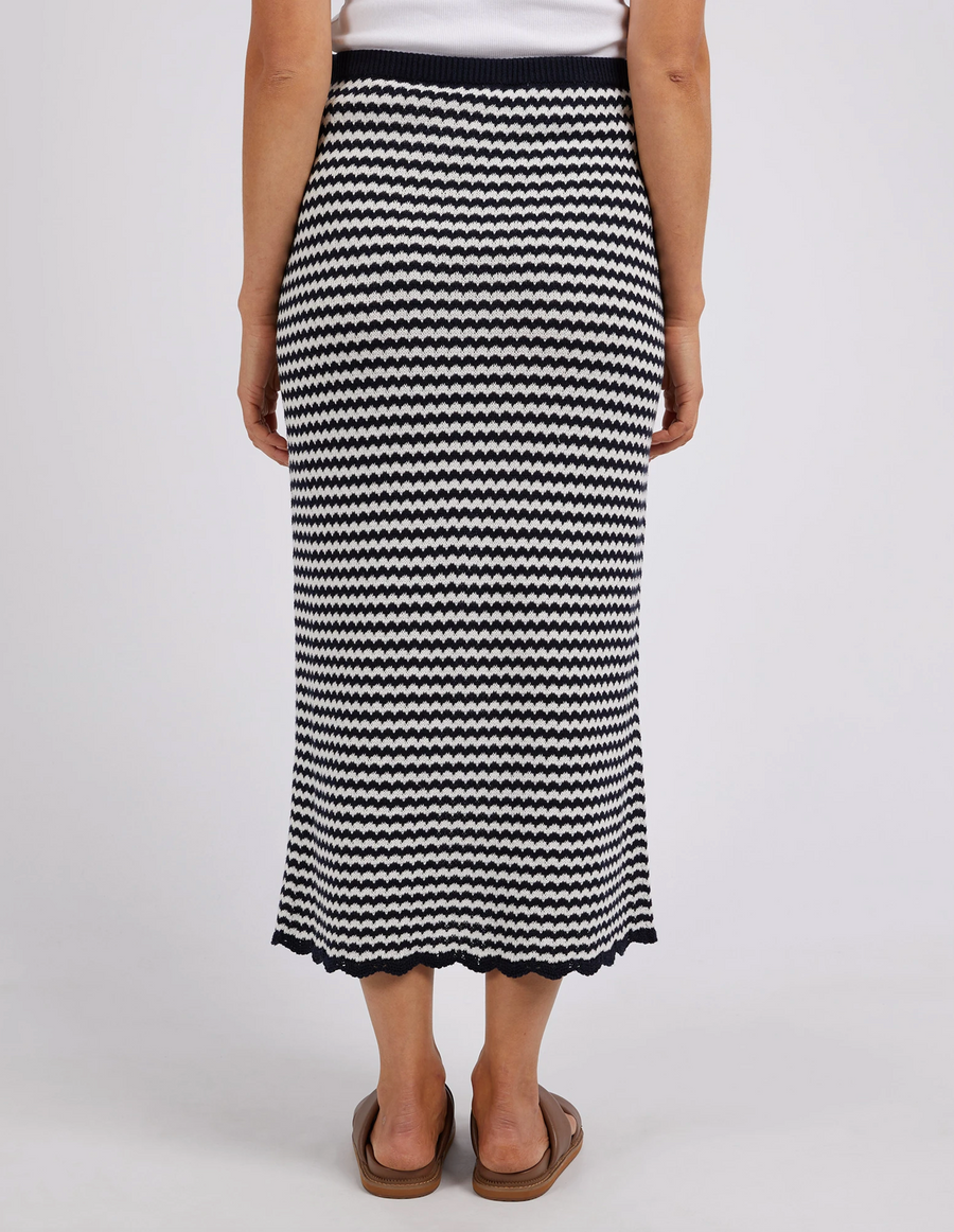 Rosie Stripe Skirt - Navy/White