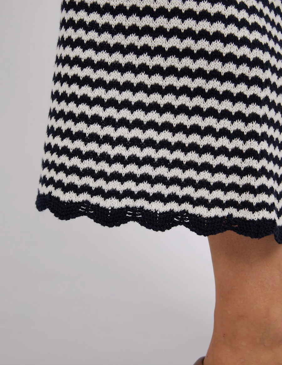 Rosie Stripe Skirt - Navy/White