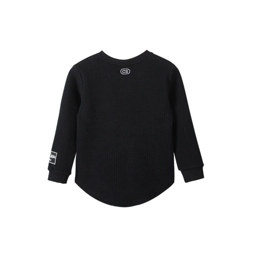 Asher Textured Crew - Black