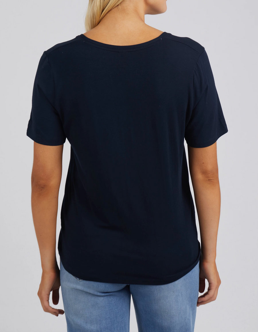 Lexi V Neck Tee - Navy