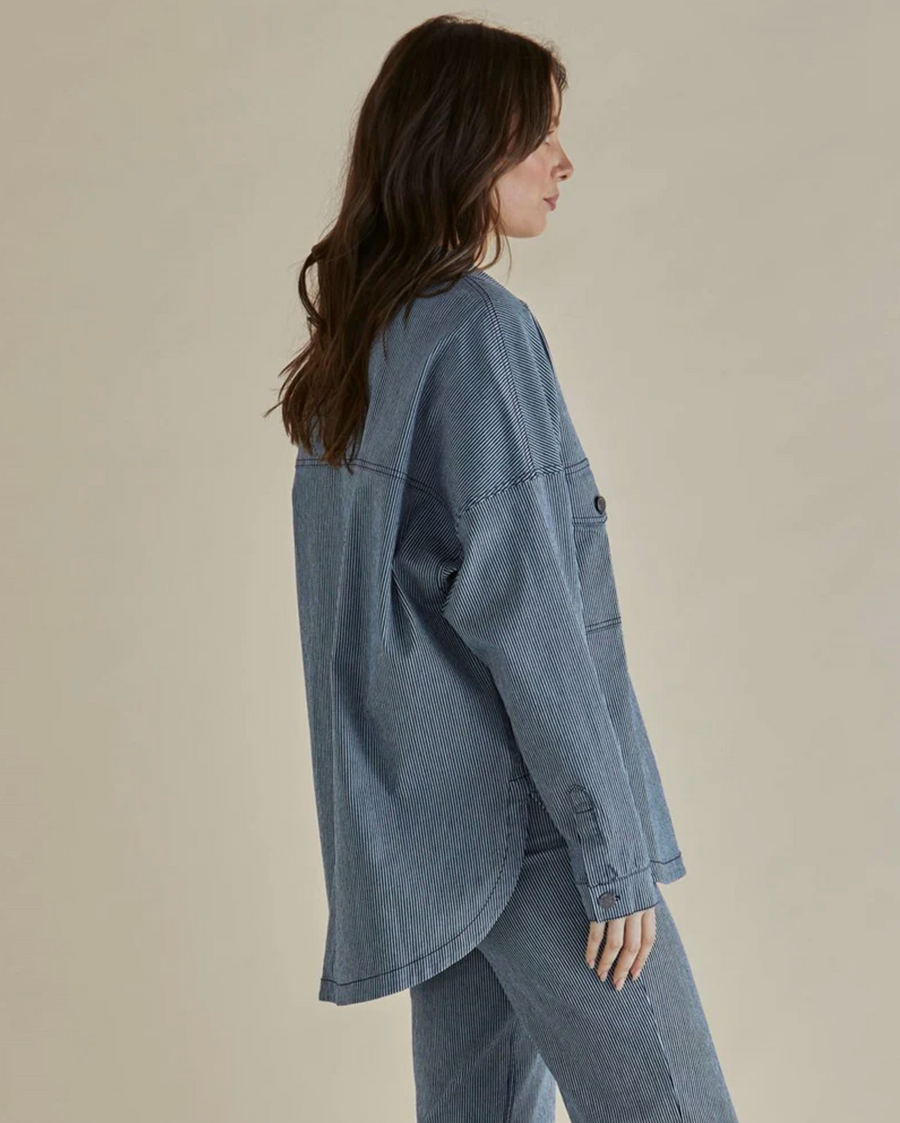 Cherry Denim Shirt - Pinstripe