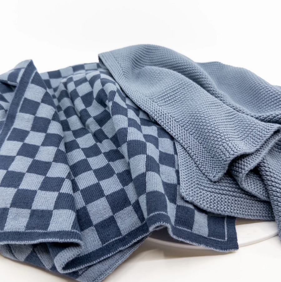 Kitchen Towel Duos - Navy Denim Chequer