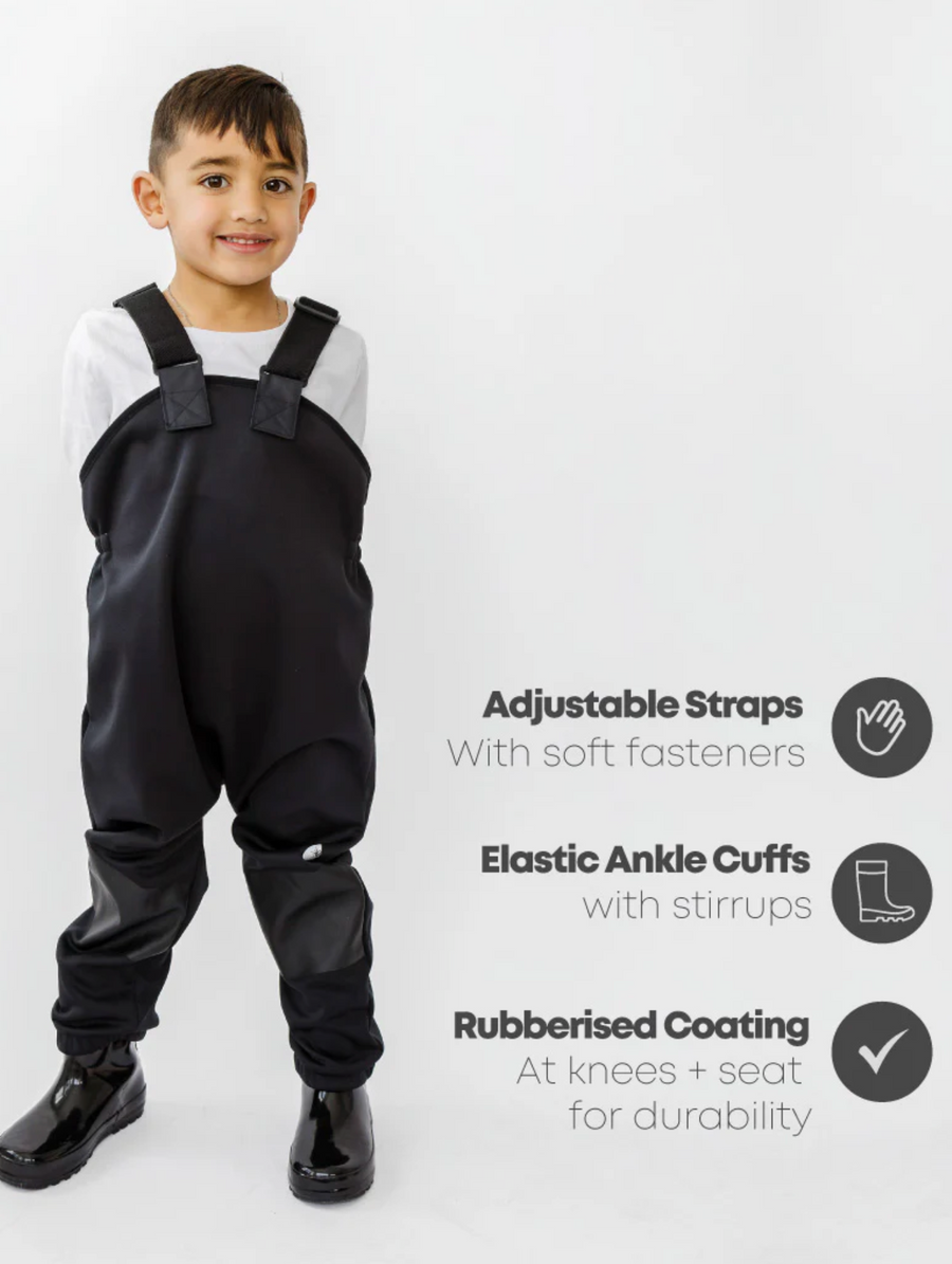 All-Weather Fleece Overalls - Black