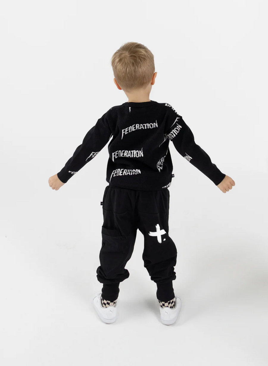 Playground Trackies - Plus Dot/Black