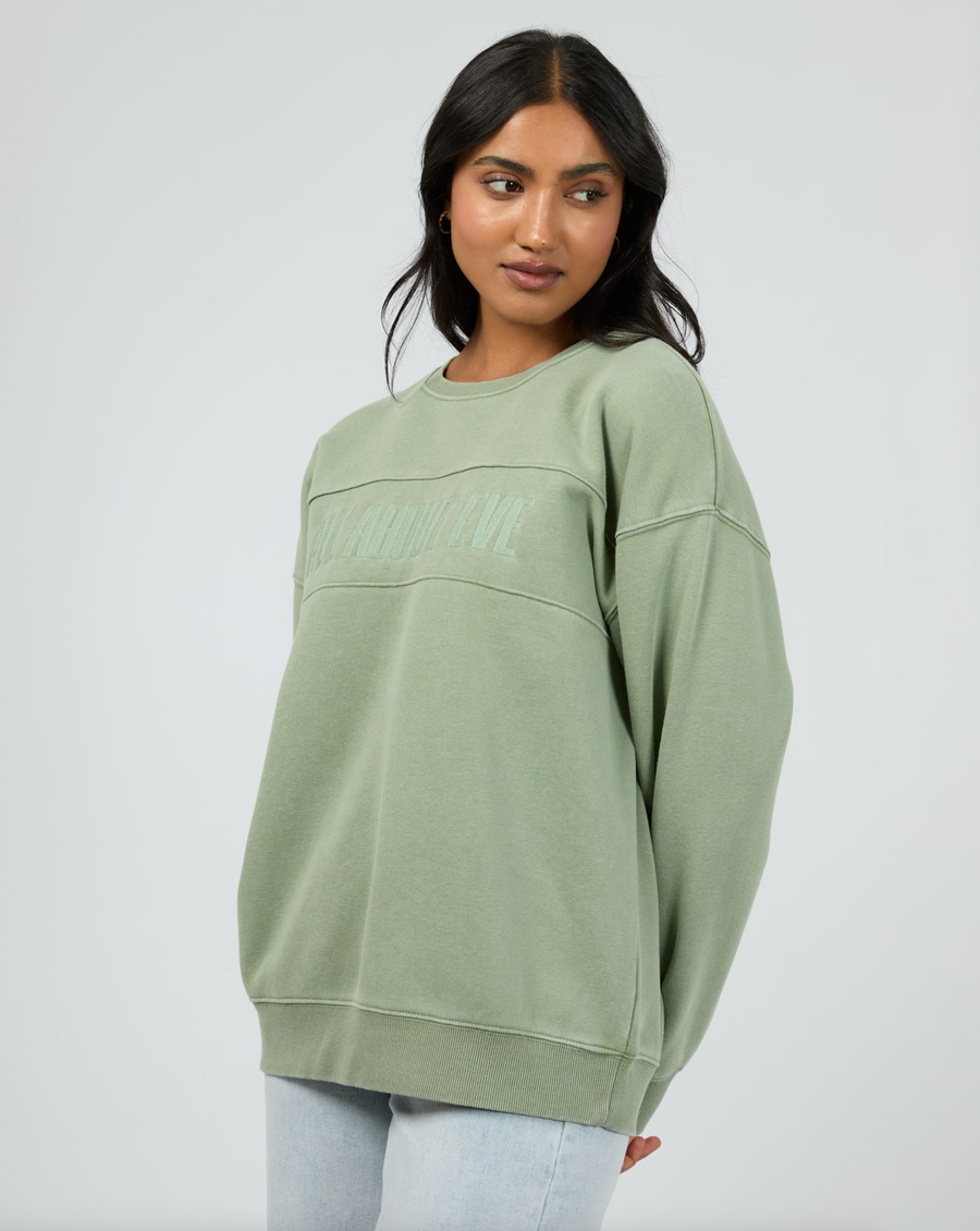 Vital Washed Oversized Crew - Khaki