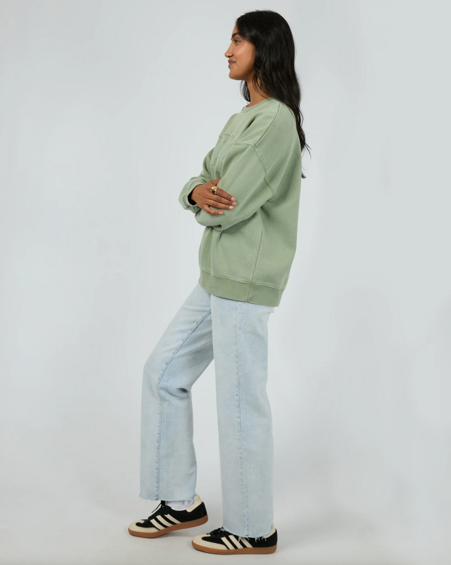 Vital Washed Oversized Crew - Khaki