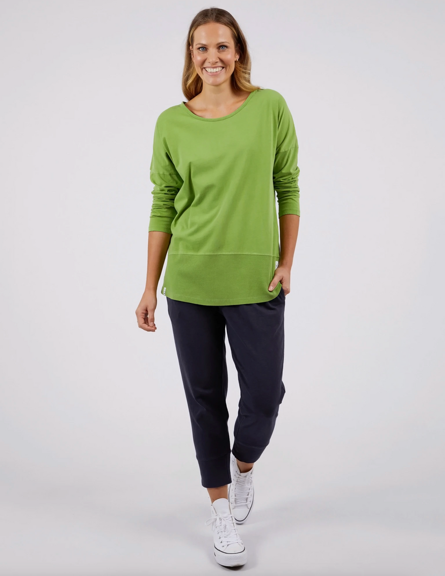 Fundamental Rib Long Sleeve Tee - Jungle Green
