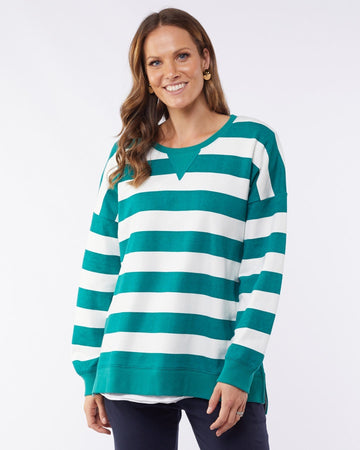 Block Stripe Crew - Green