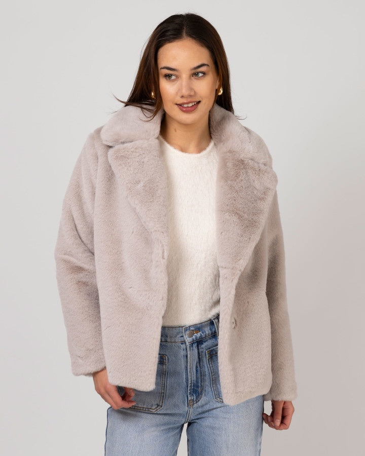 Britta Fur Jacket - Oyster