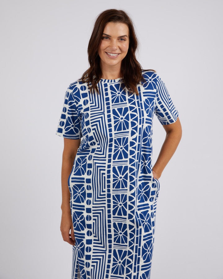 Casablanca Tee Dress - China Blue Print