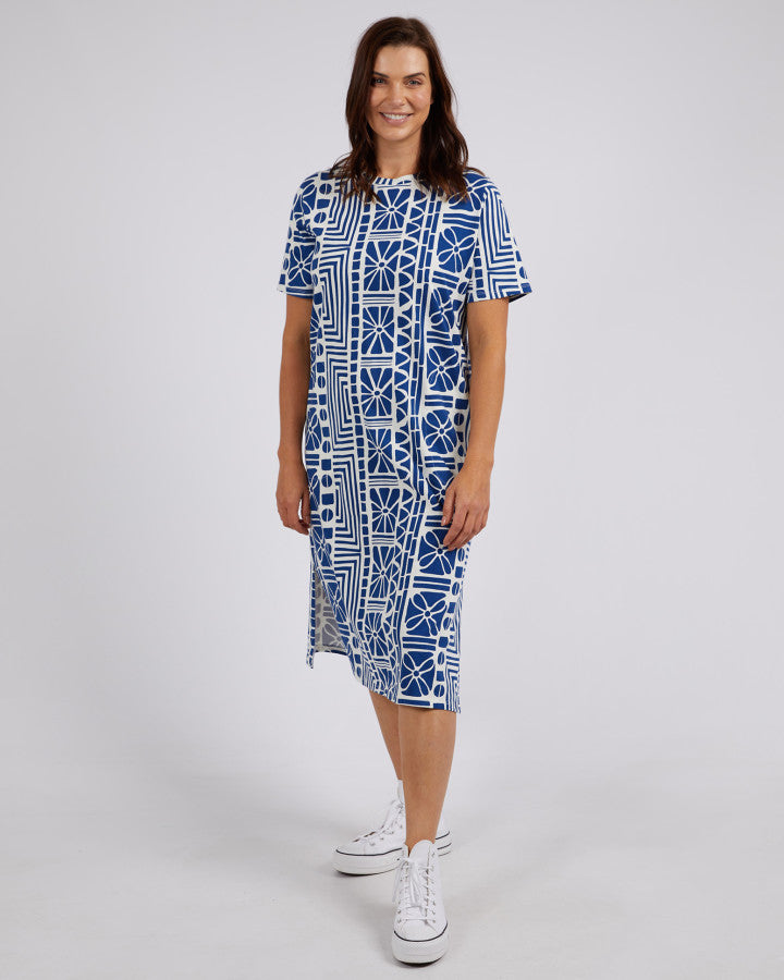 Casablanca Tee Dress - China Blue Print