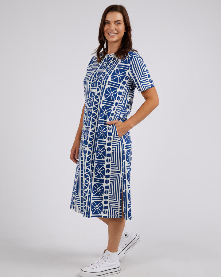 Casablanca Tee Dress - China Blue Print