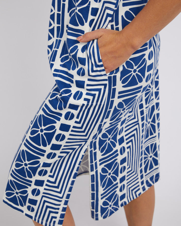 Casablanca Tee Dress - China Blue Print