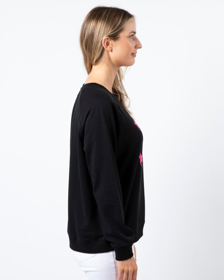 Classic Sweater - Black with Neon Houndstooth