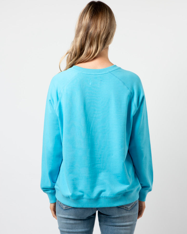 Classic Sweater - Sky Blue with Chevron Cross