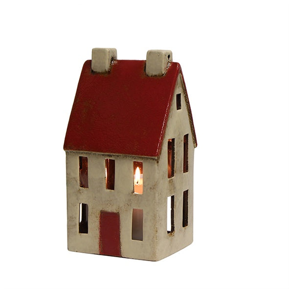 Chalet Tea Light House - Red/White