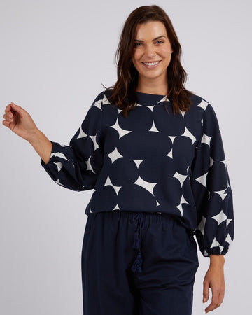 Demi Spot Top - Navy