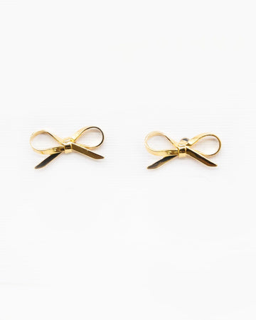 Earring - Gold Dainty Bow Large