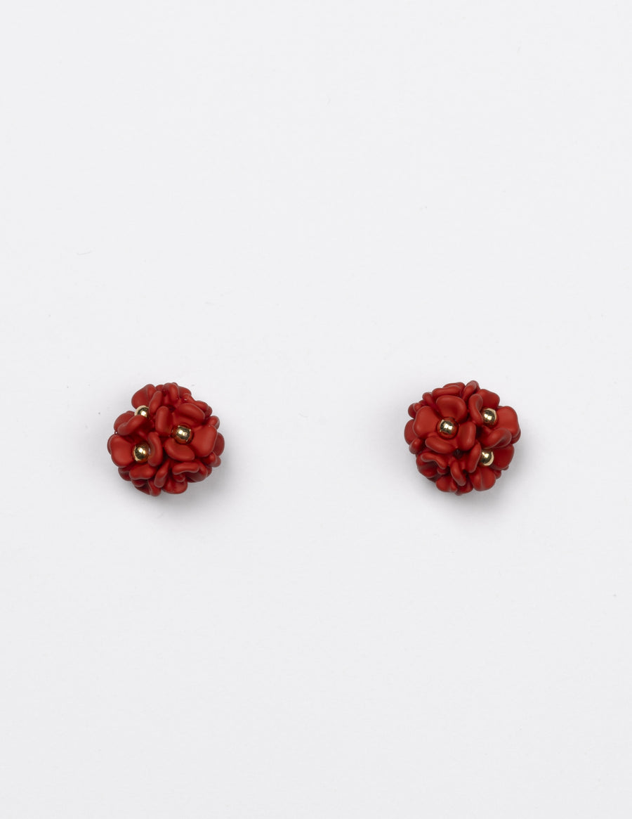 Earring - Mini Ball Flower Tomato