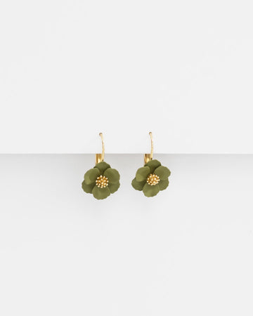 Earring - Mini Flower with French Hook Moss