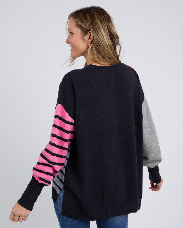 Effie Mixed Knit - Navy