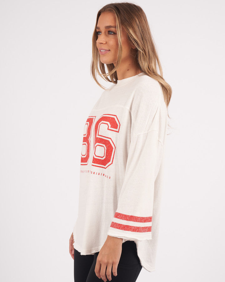 Eighty Six Long Sleeve Tee - Vintage White