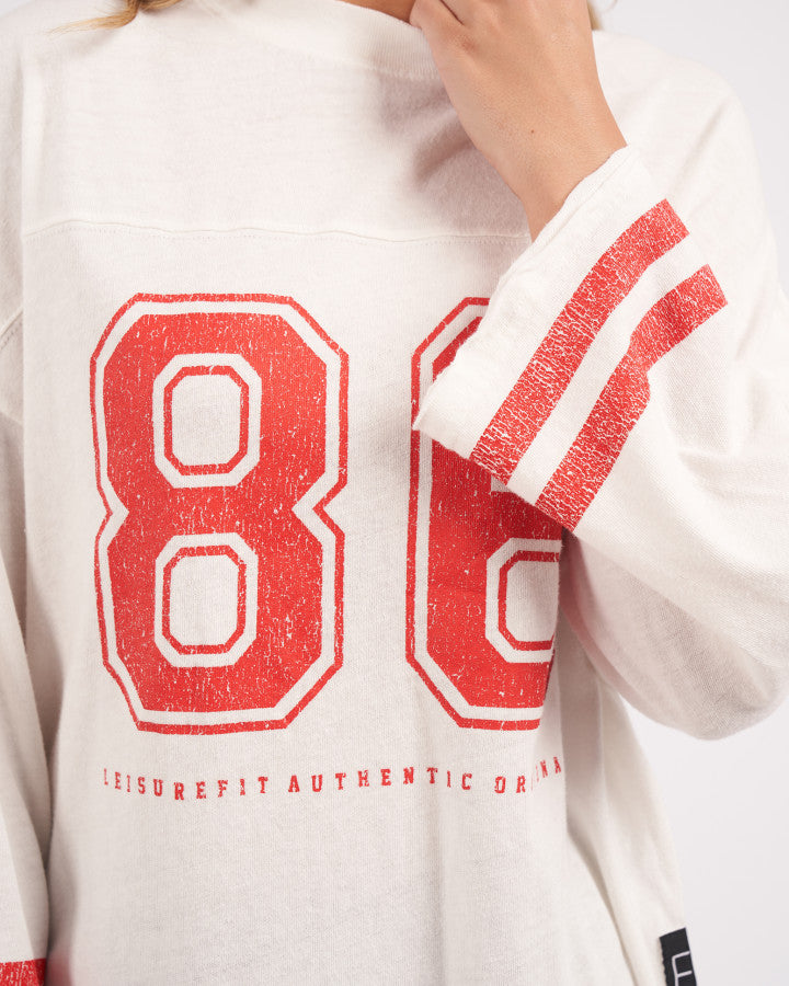 Eighty Six Long Sleeve Tee - Vintage White