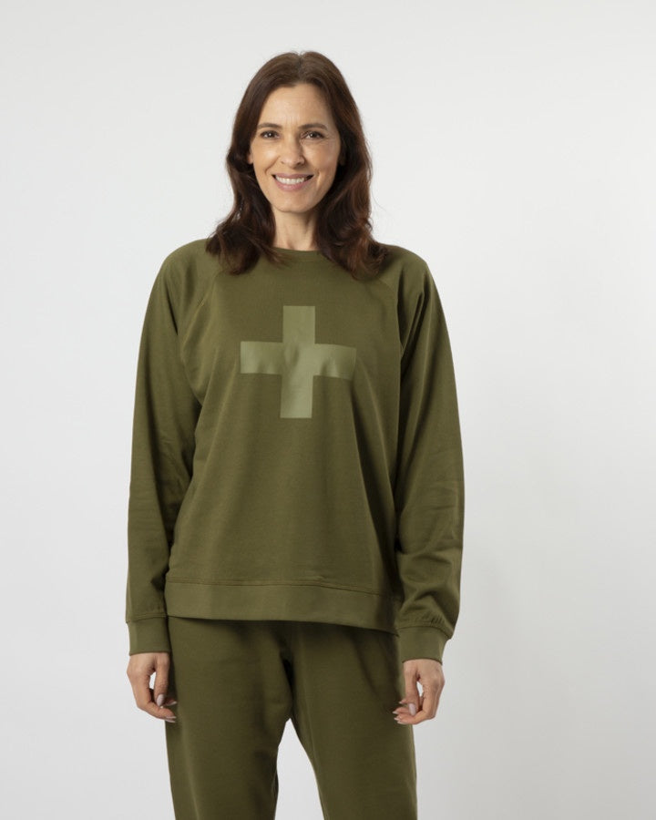 Everyday Sweater - Khaki Cross