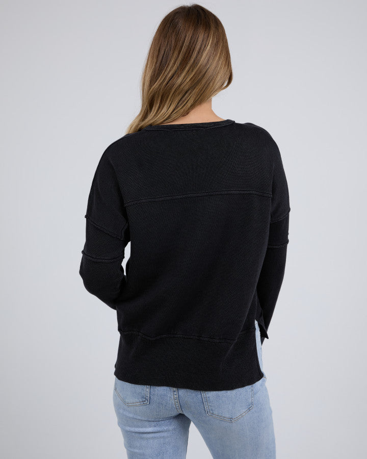 Jayne Throw On Knit - Washed Black