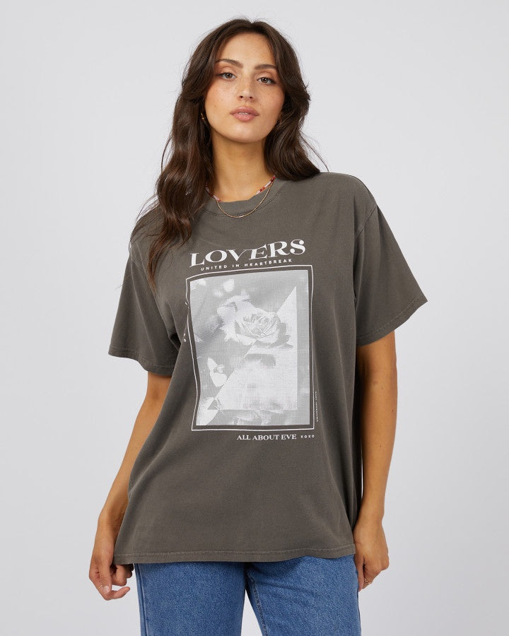 Lovers Oversized Tee - Charcoal