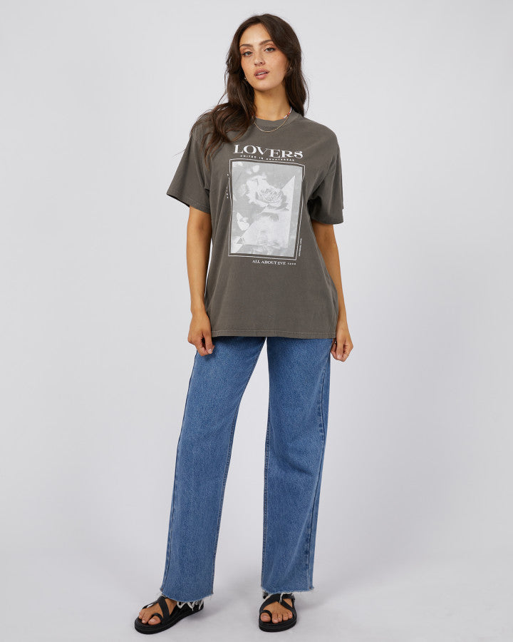 Lovers Oversized Tee - Charcoal