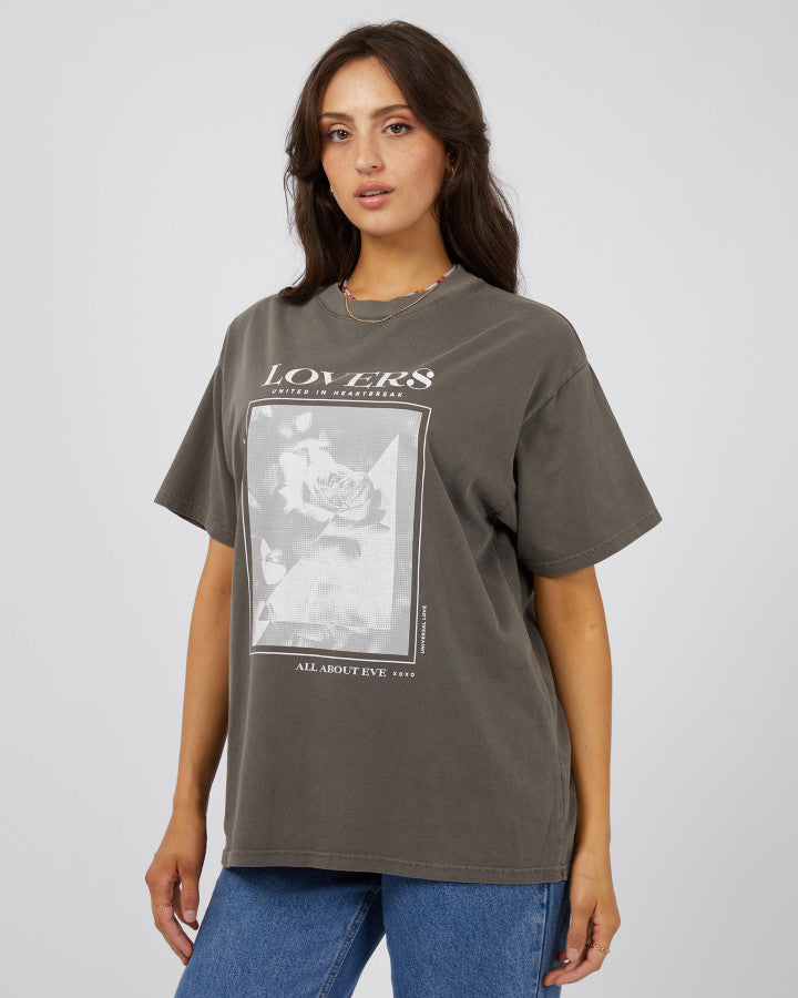 Lovers Oversized Tee - Charcoal