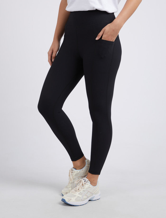 Luxe Rib Legging - Black