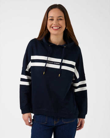 Newport Hoodie - Navy Banner Logo