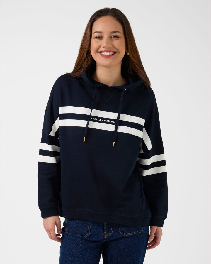 Newport Hoodie - Navy Banner Logo