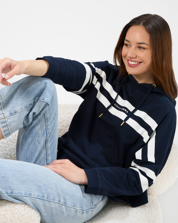 Newport Hoodie - Navy Banner Logo