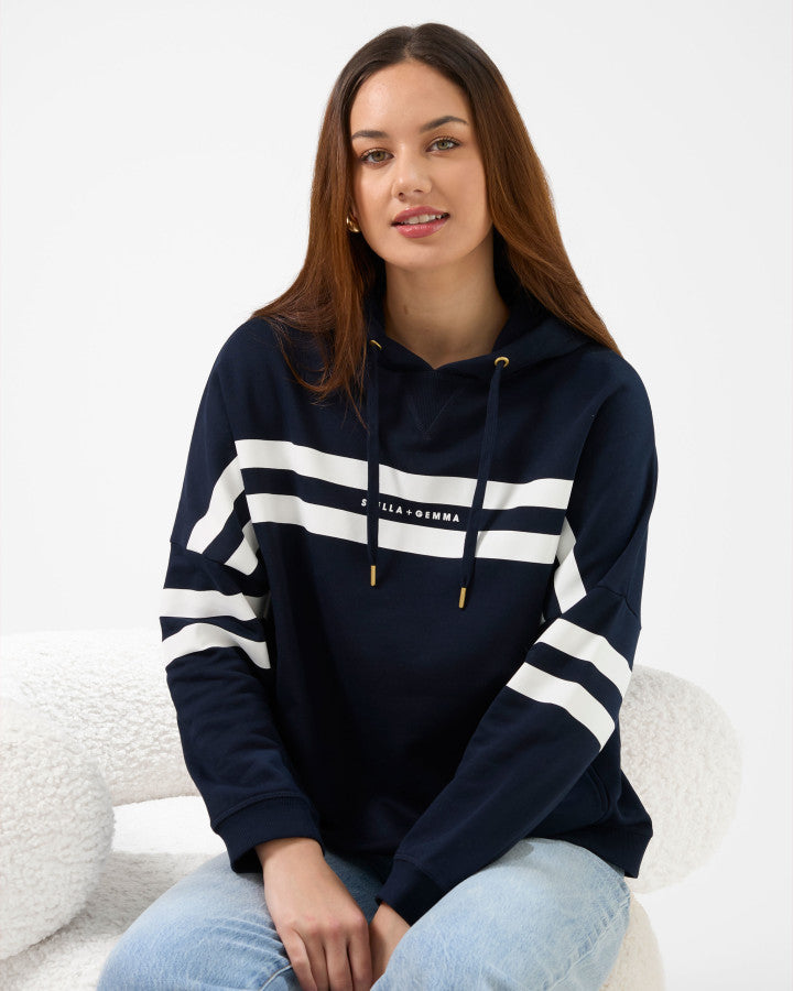 Newport Hoodie - Navy Banner Logo