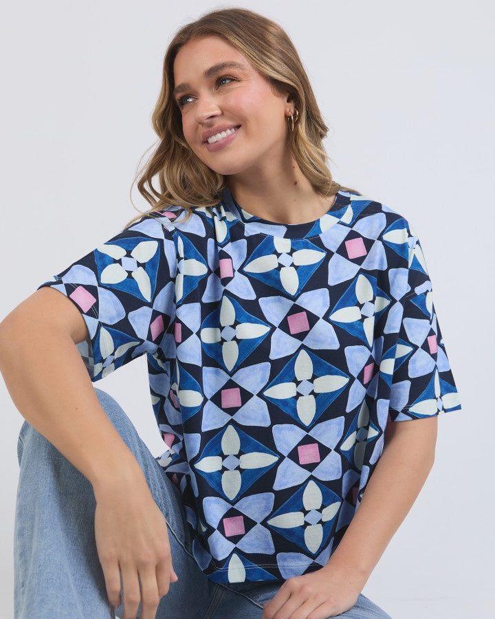 Painted Tile Tee - Geo Print